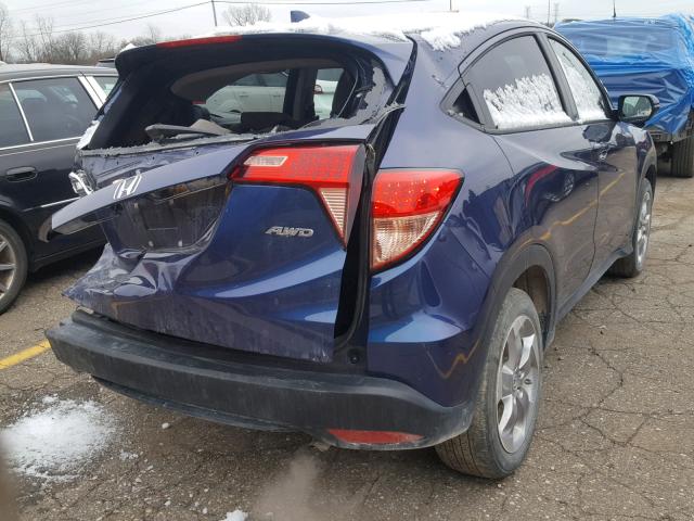 3CZRU6H52GM768854 - 2016 HONDA HR-V EX BLUE photo 4