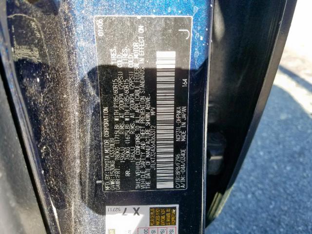 JTLKT324364063312 - 2006 TOYOTA SCION XB Blau Foto 10