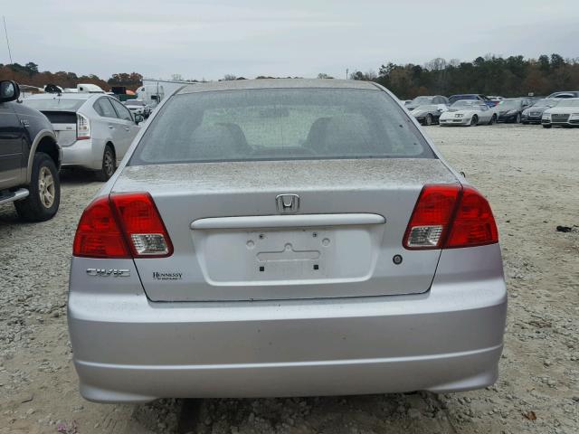 2HGES16315H609609 - 2005 HONDA CIVIC DX V SILVER photo 9