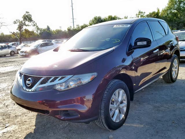 JN8AZ1MU2EW409476 - 2014 NISSAN MURANO S BURGUNDY photo 2