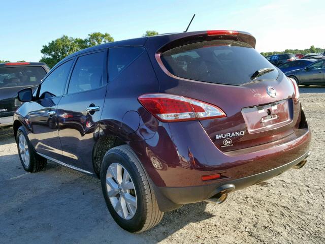 JN8AZ1MU2EW409476 - 2014 NISSAN MURANO S BURGUNDY photo 3