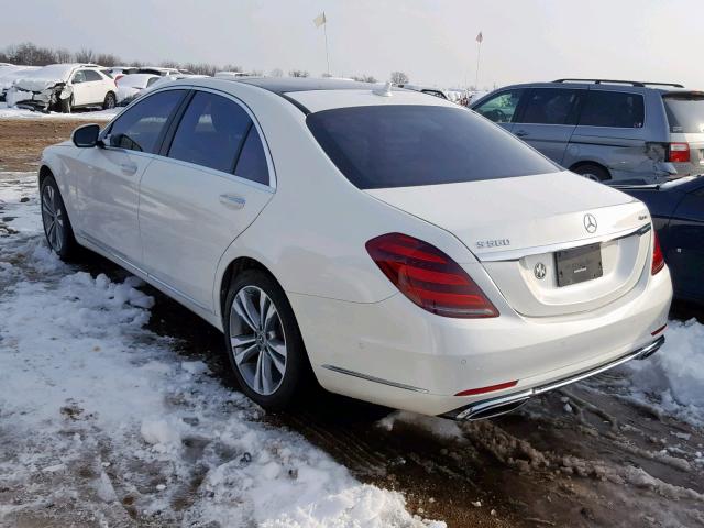 WDDUG8GB2JA378700 - 2018 MERCEDES-BENZ S 560 4MAT WHITE photo 3