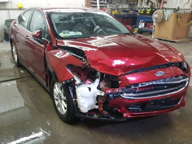 3FA6P0G71GR315222 - 2016 FORD FUSION S RED photo 1