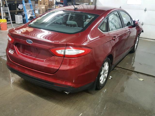 3FA6P0G71GR315222 - 2016 FORD FUSION S RED photo 4