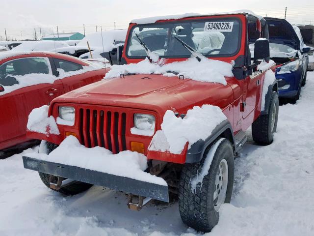 1J4FY19P1PP252067 - 1993 JEEP WRANGLER / RED photo 2