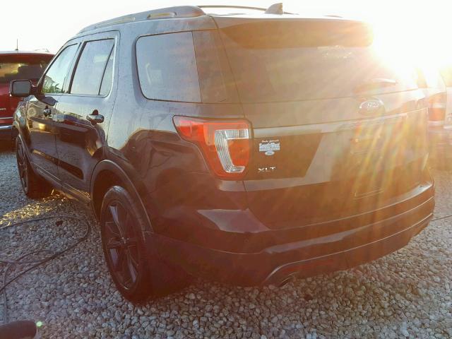 1FM5K7D87HGA22259 - 2017 FORD EXPLORER X BLACK photo 3