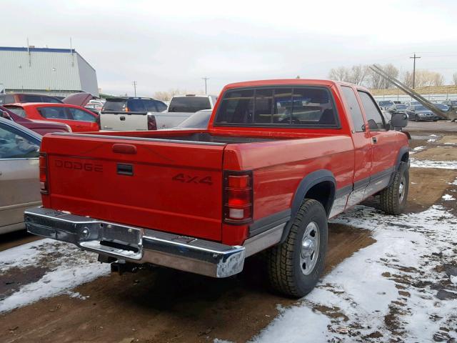 1B7GG23Y5TS614378 - 1996 DODGE DAKOTA RED photo 4