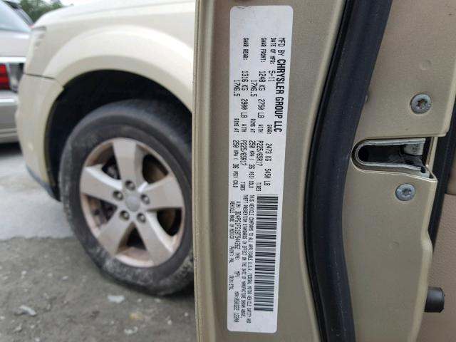 3D4PG1FG1BT544262 - 2011 DODGE JOURNEY MA GOLD photo 10