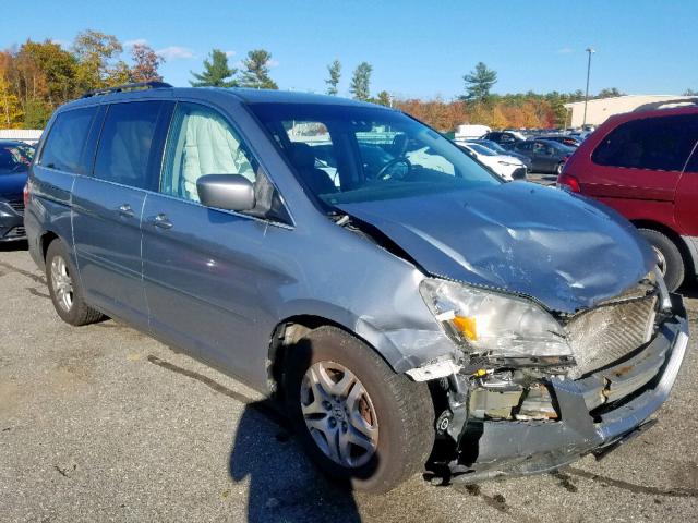 5FNRL38777B115529 - 2007 HONDA ODYSSEY EX BLUE photo 1