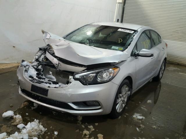 KNAFX4A86E5141681 - 2014 KIA FORTE EX SILVER photo 2