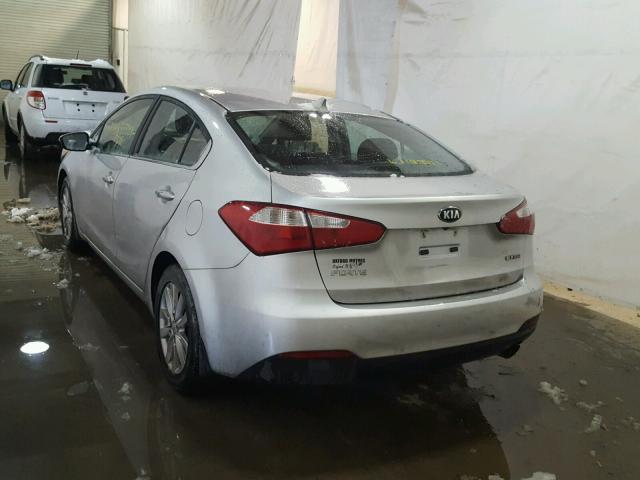 KNAFX4A86E5141681 - 2014 KIA FORTE EX SILVER photo 3