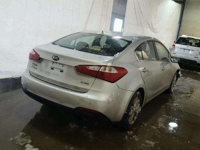 KNAFX4A86E5141681 - 2014 KIA FORTE EX SILVER photo 4