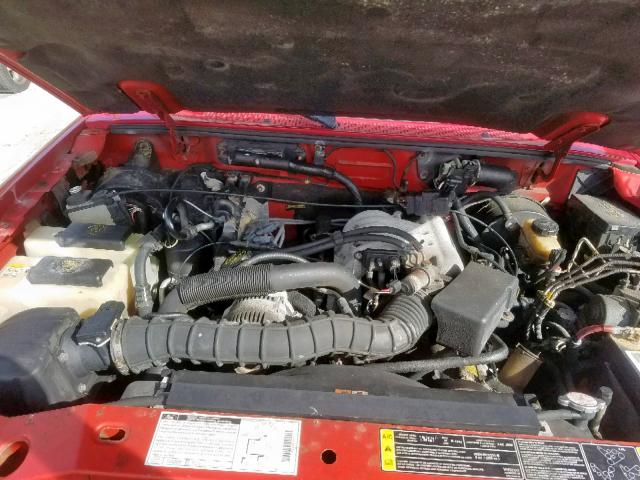 1FTYR14V41PB45555 - 2001 FORD RANGER SUP RED photo 7