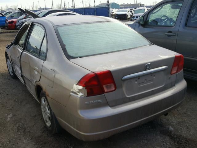 2HGES16472H938481 - 2002 HONDA CIVIC DX GOLD photo 3