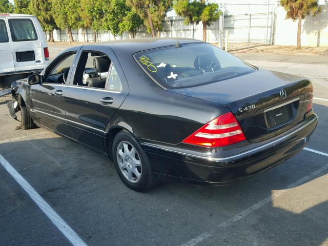 WDBNG70J4YA118950 - 2000 MERCEDES-BENZ S 430 BLACK photo 3