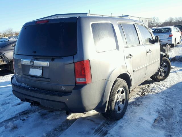 5FNYF3H22AB003235 - 2010 HONDA PILOT LX GRAY photo 4