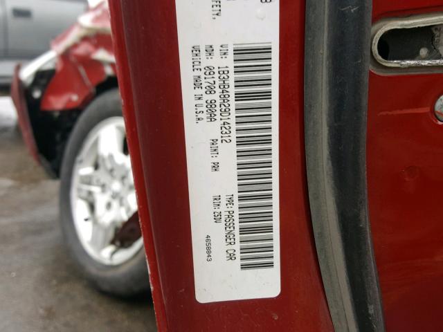 1B3HB48A29D142312 - 2009 DODGE CALIBER SX RED photo 10