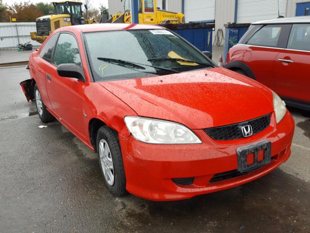 1HGEM22175L069559 - 2005 HONDA CIVIC DX V RED photo 1