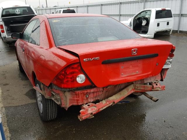 1HGEM22175L069559 - 2005 HONDA CIVIC DX V RED photo 3