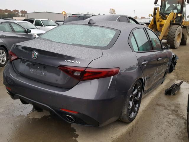 ZARFAECN5J7585491 - 2018 ALFA ROMEO GIULIA TI GRAY photo 4