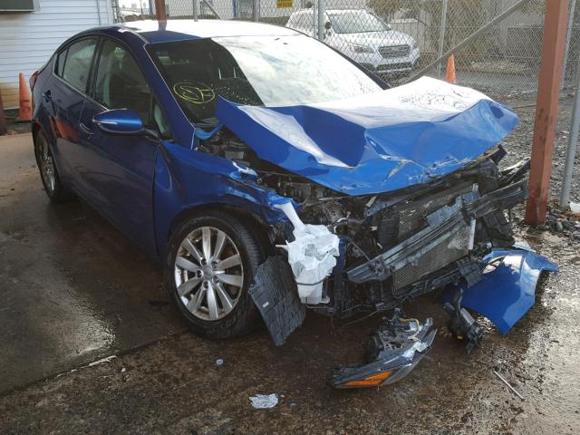 KNAFX4A85F5318562 - 2015 KIA FORTE EX BLUE photo 1