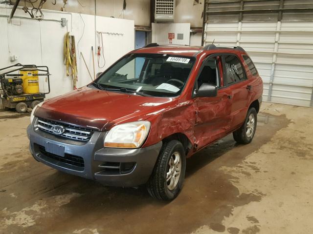 KNDJE723177368856 - 2007 KIA SPORTAGE E RED photo 2