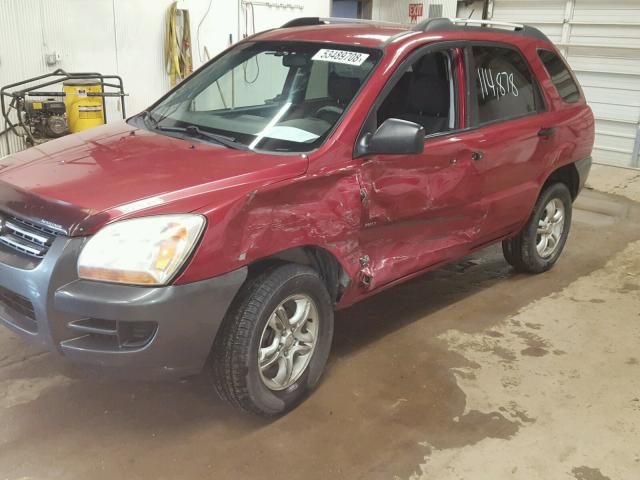 KNDJE723177368856 - 2007 KIA SPORTAGE E RED photo 9