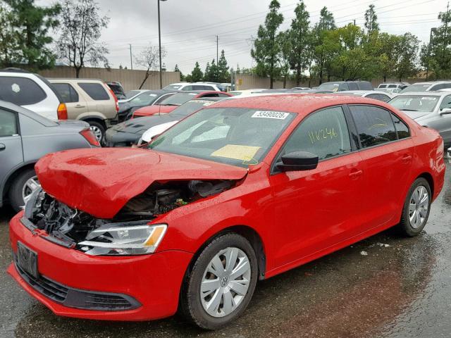 3VW2K7AJ7EM234172 - 2014 VOLKSWAGEN JETTA BASE 红色 照片 2