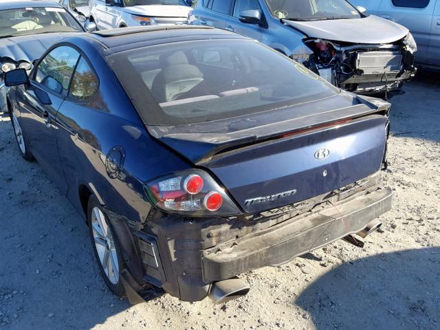 KMHHM66D08U290602 - 2008 HYUNDAI TIBURON GS BLUE photo 3