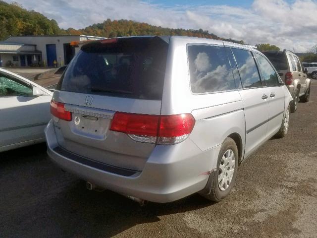 5FNRL3H25AB034198 - 2010 HONDA ODYSSEY LX SILVER photo 4