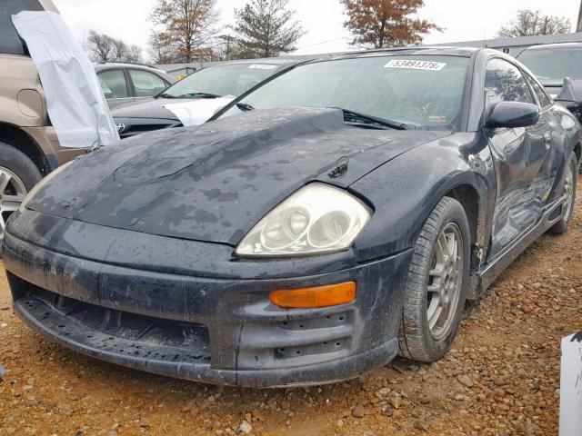 4A3AC84L0YE107012 - 2000 MITSUBISHI ECLIPSE GT BLACK photo 2