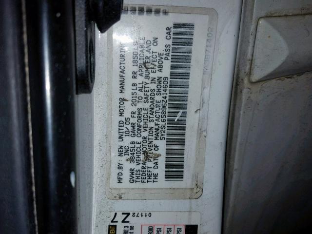 5Y2SL65896Z414609 - 2006 PONTIAC VIBE WHITE photo 10