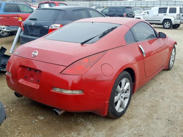 JN1AZ34D83T115685 - 2003 NISSAN 350Z COUPE RED photo 4