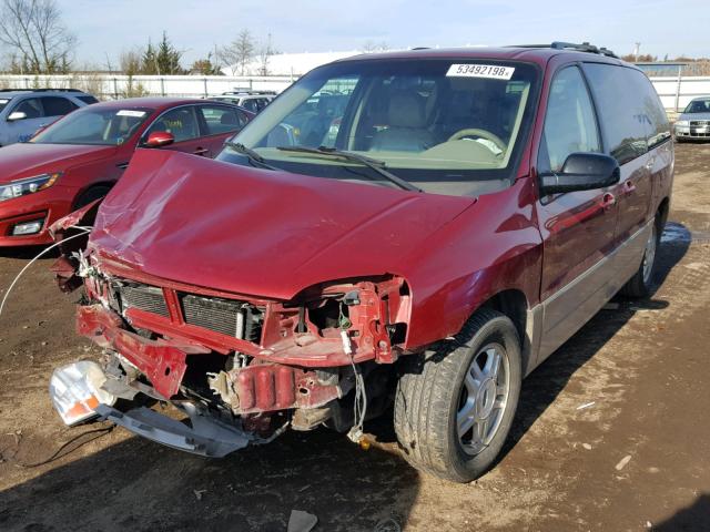 2FMDA58214BA99025 - 2004 FORD FREESTAR L RED photo 2