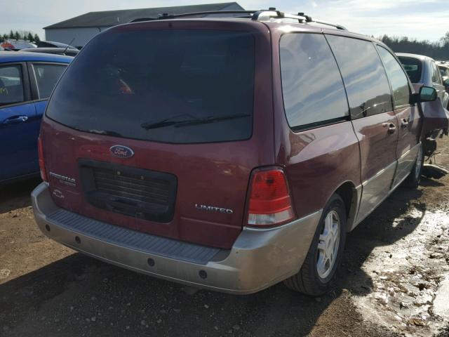 2FMDA58214BA99025 - 2004 FORD FREESTAR L RED photo 4