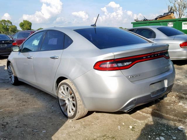 1C3CDFCHXDD178703 - 2013 DODGE DART LIMIT SILVER photo 3