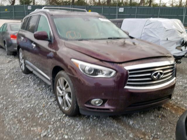 5N1AL0MN4DC331956 - 2013 INFINITI JX35 BASE MAROON photo 1