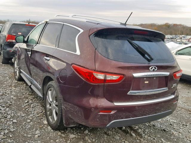 5N1AL0MN4DC331956 - 2013 INFINITI JX35 BASE MAROON photo 3