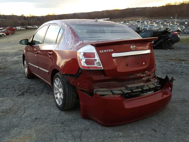 3N1AB6AP1CL706353 - 2012 NISSAN SENTRA 2.0 MAROON photo 3