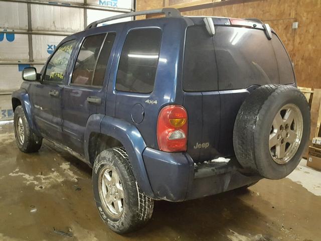 1J4GL58K62W269820 - 2002 JEEP LIBERTY LI BLUE photo 3