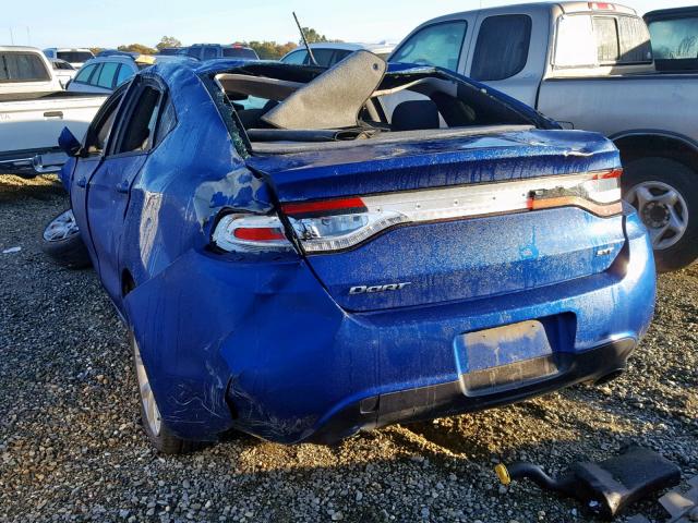 1C3CDFBA4DD333640 - 2013 DODGE DART SXT BLUE photo 3