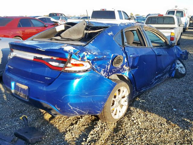 1C3CDFBA4DD333640 - 2013 DODGE DART SXT BLUE photo 4