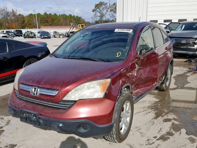 5J6RE38798L005634 - 2008 HONDA CR-V EXL BURGUNDY photo 2