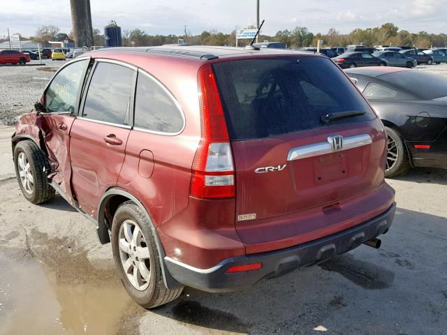 5J6RE38798L005634 - 2008 HONDA CR-V EXL BURGUNDY photo 3