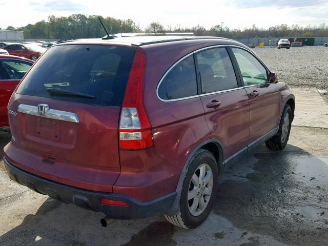 5J6RE38798L005634 - 2008 HONDA CR-V EXL BURGUNDY photo 4