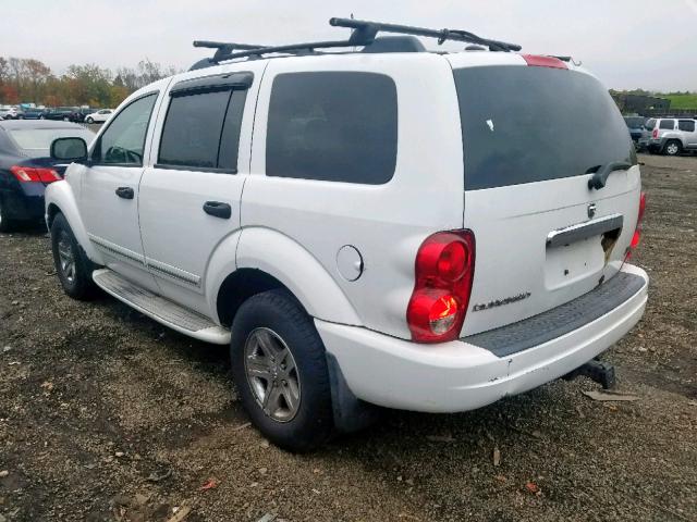 1D8HB58DX4F142166 - 2004 DODGE DURANGO LI WHITE photo 3