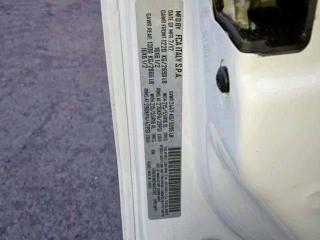 ZFBERFAB5H6H22612 - 2017 RAM PROMASTER 白色 照片 10