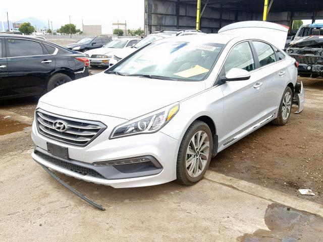 5NPE34AF7HH500288 - 2017 HYUNDAI SONATA SPO SILVER photo 2