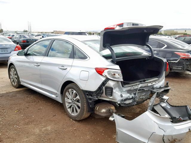 5NPE34AF7HH500288 - 2017 HYUNDAI SONATA SPO SILVER photo 3