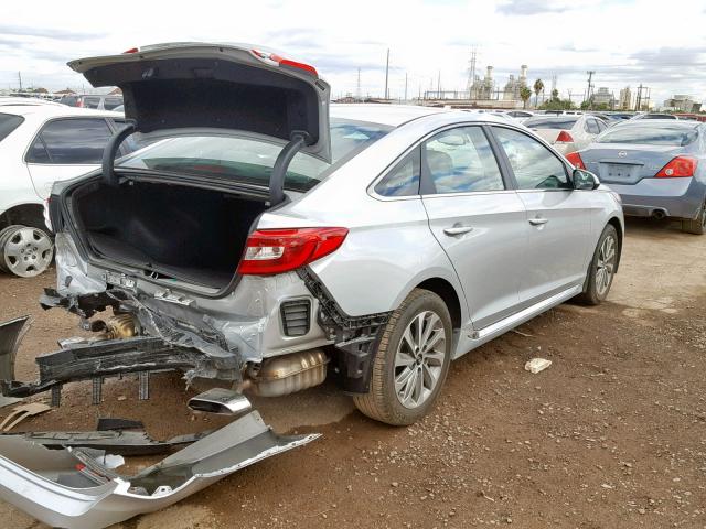 5NPE34AF7HH500288 - 2017 HYUNDAI SONATA SPO SILVER photo 4